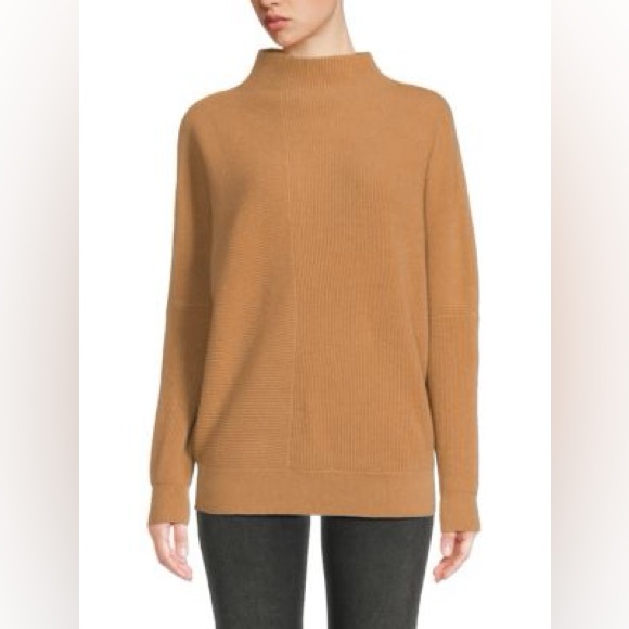 Saks Fifth Avenue Cashmere Funnelneck Sweater Vibrant Red XS - Picture 2 of 5